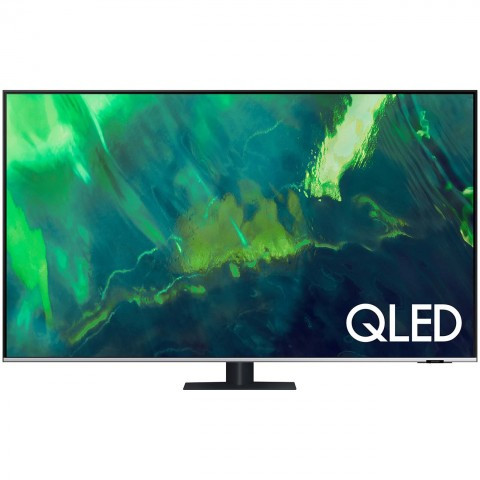 Телевизор Samsung QE85Q77AAU QLED, HDR (2021), черный/серебристый