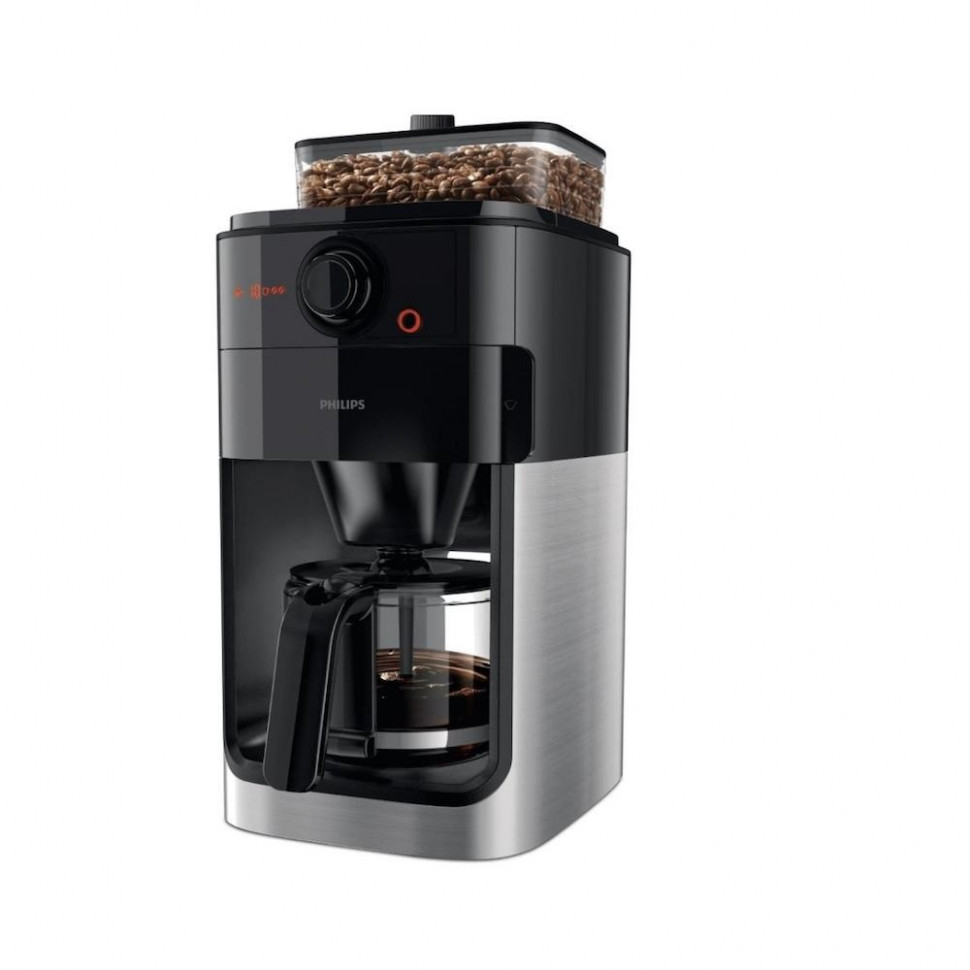 Кофеварка капельная Philips HD7767 Grind & Brew, черный/металлик