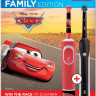 Электрическая зубная щетка Oral-B Family Edition: Pro 1 + Kids Тачки, красный/черный