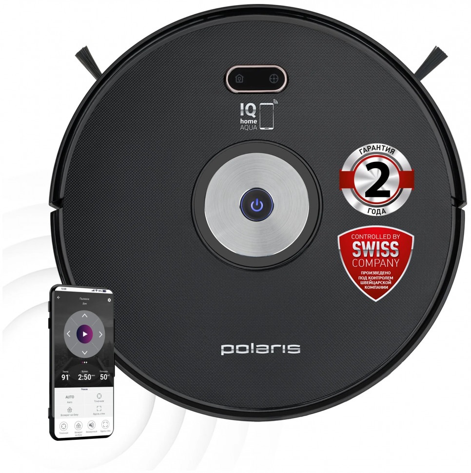 Робот-пылесос Polaris PVCR 3200 IQ Home Aqua, черный